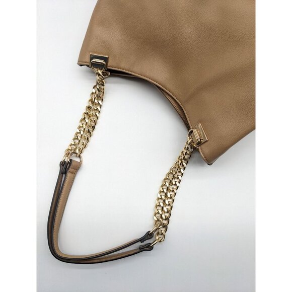 INC Trippii faux-leather chain strap women's tote shoulder bag - CAMEL (Used) - Picture 7 of 12